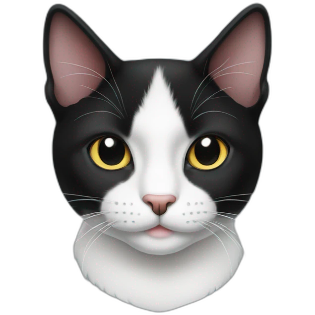 Black-and-white-tuxedo-cat emoji