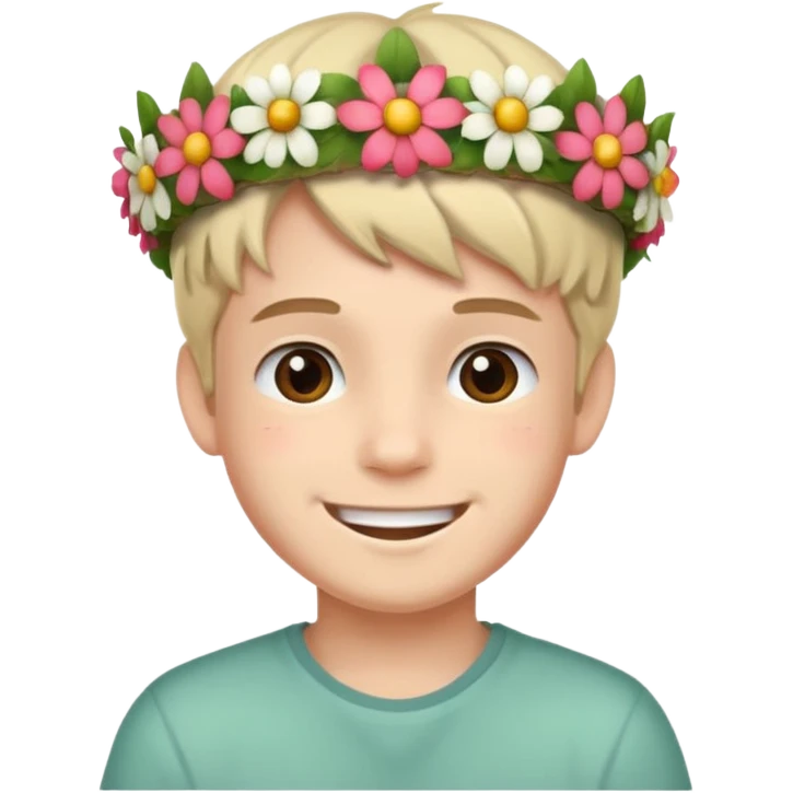 boy with flower crown emoji