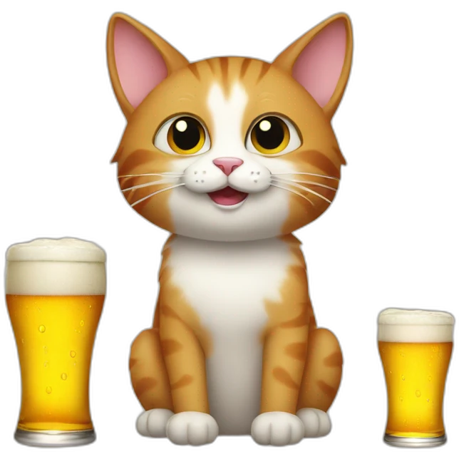 Cat drink beer emoji