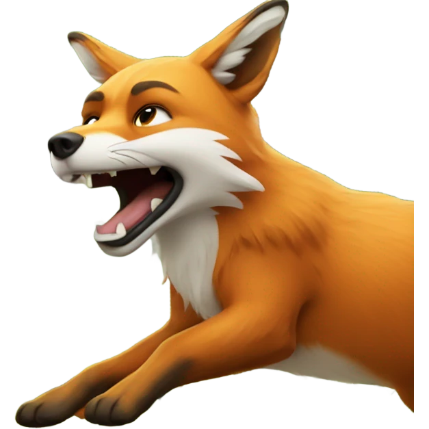 The fox jumped over the dog to get through the fence emoji