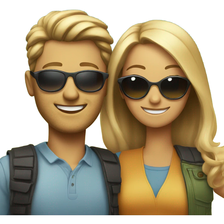 outdoor couple with sunglasses emoji