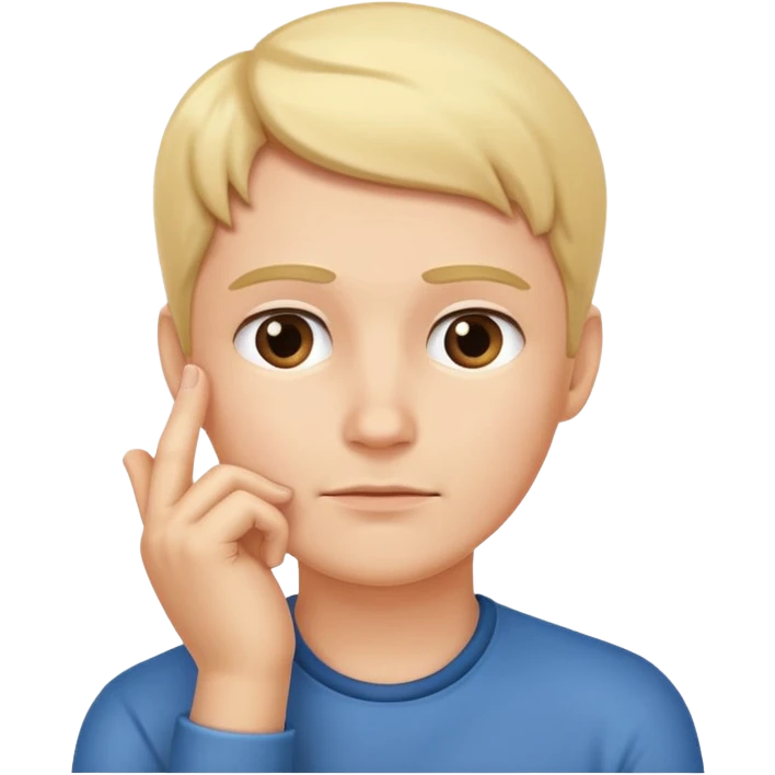 one hand on chin thinking gesture emoji