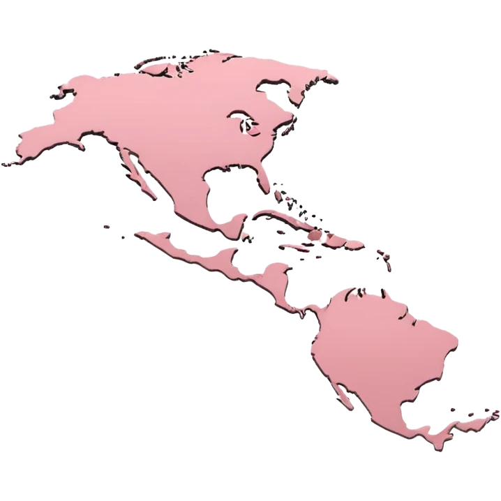 Caribbean map silhouette in very light pastel pink, minimal background emoji