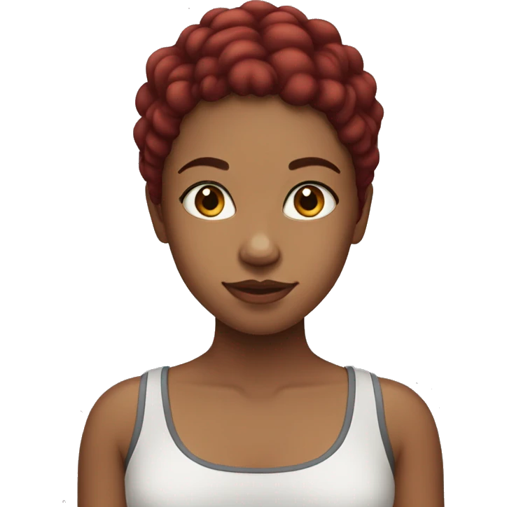 mixed girl with dark red hair emoji