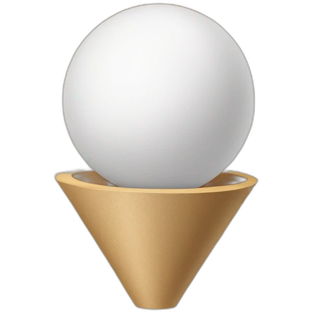white ball on top of wooden cone emoji