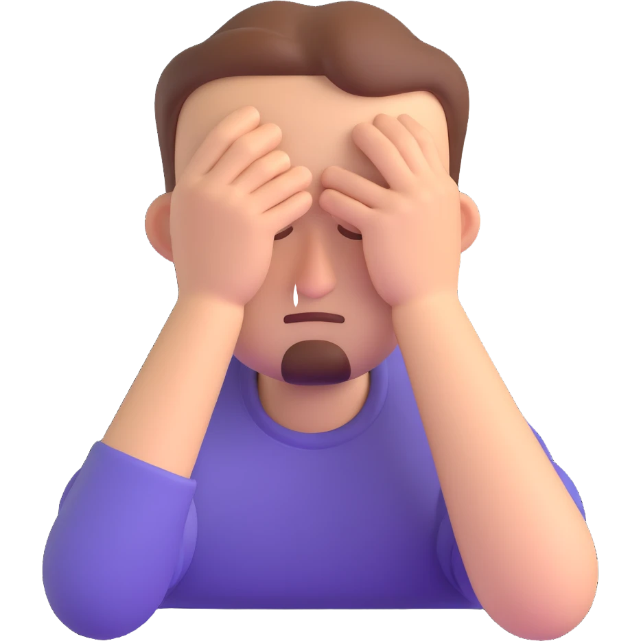 a man feeling drowsy, 3D emoji style emoji