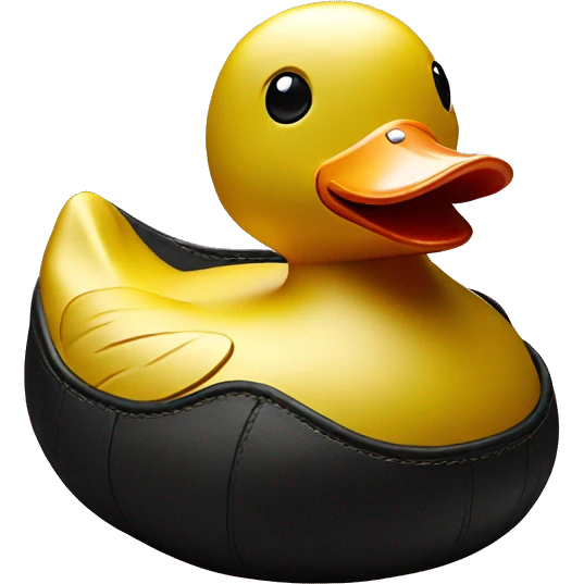rubber duck with gold accents made out of luxury leather emoji