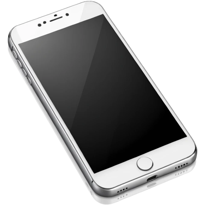 smartphone flat from above, blank screen, subtle reflection, emoji style emoji