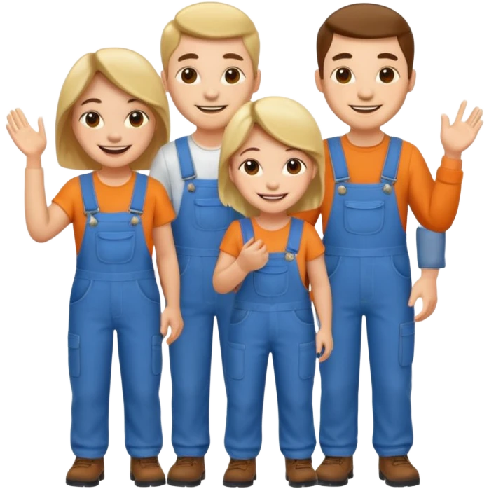 characters wearing work overalls  emoji