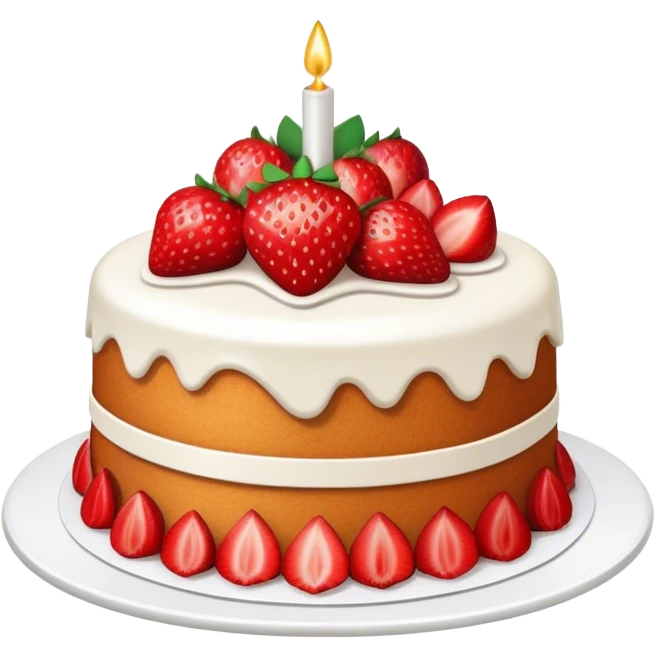 Cake with strawberry  emoji