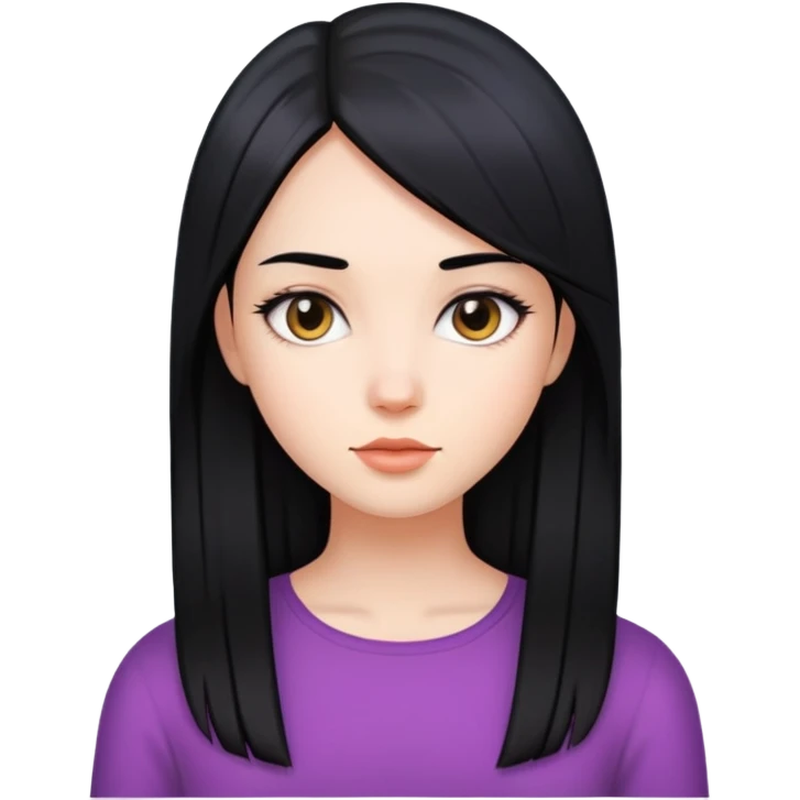 девушка с прямыми чёрными волосами emoji