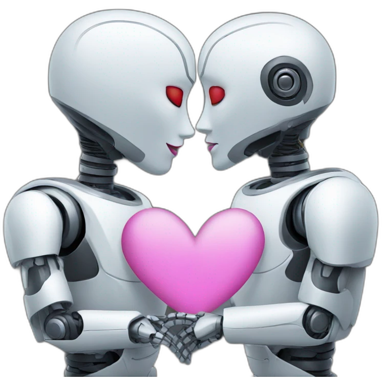 robot couple kissing emoji