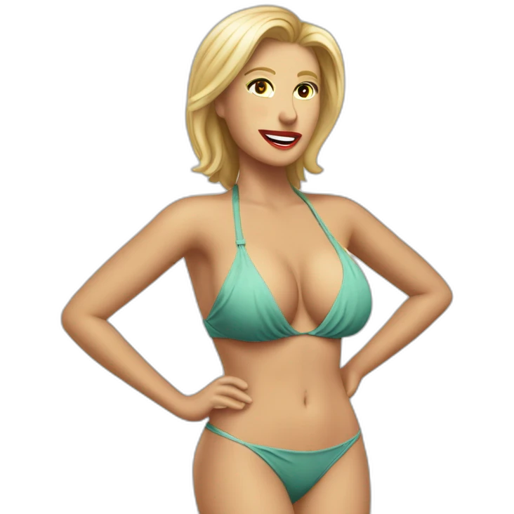 trump wearing string bikini acting out that scene from basic instinct(full body, ios17) emoji