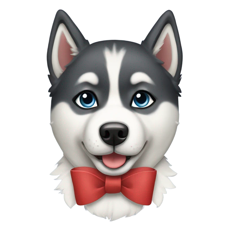 Siberian husky with a bow emoji
