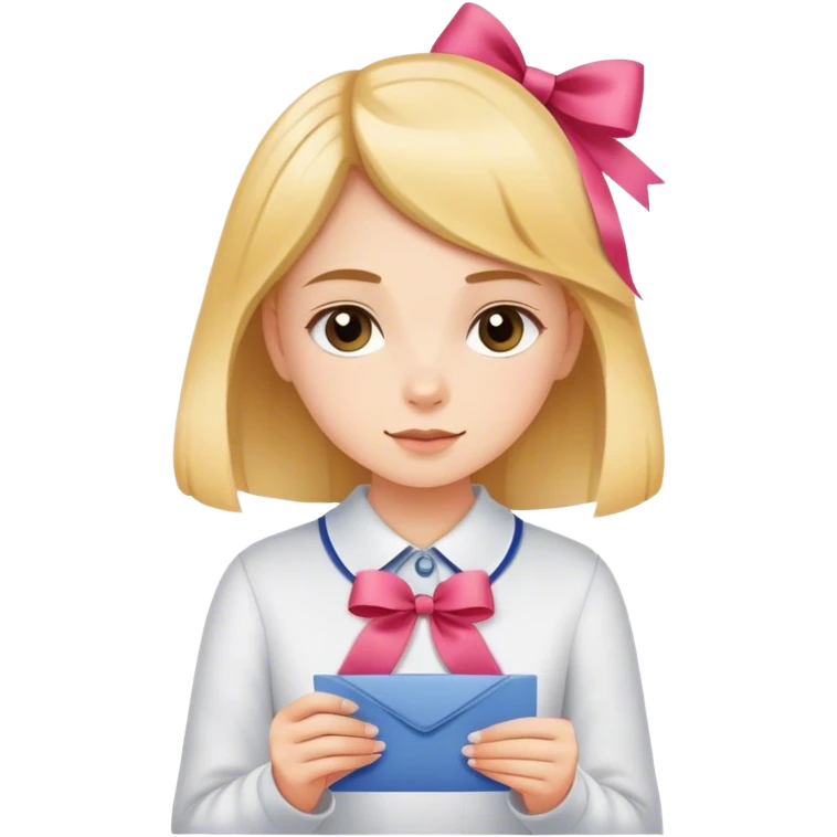 편지 여학생 리본 emoji