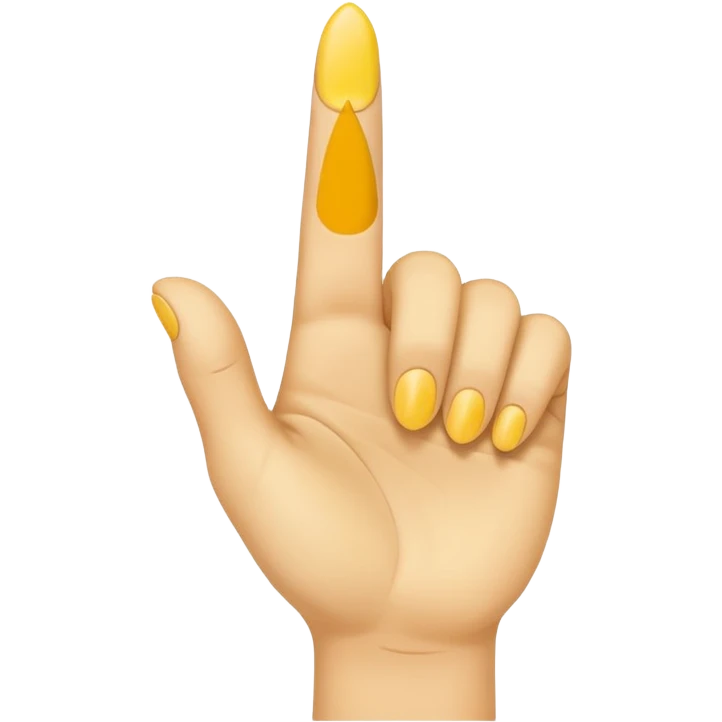 A yellow hand with index and middle finger up pointing on its side emoji