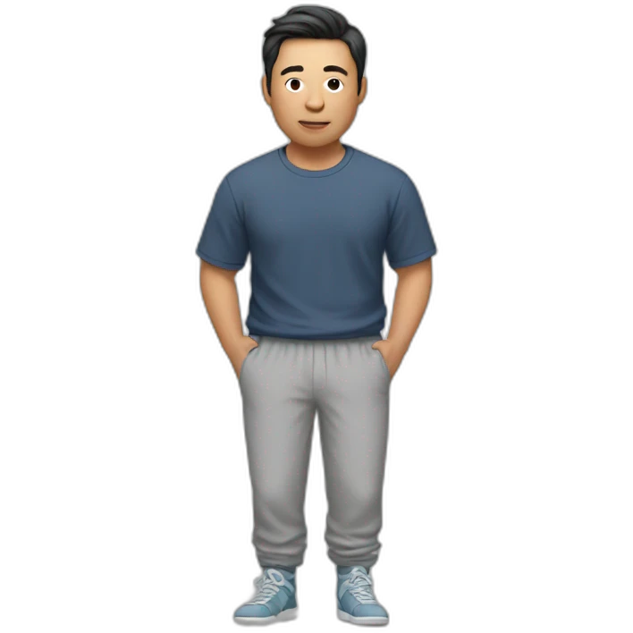 an asian man in sweatpants emoji