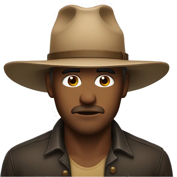 A sad man with a coyboy hat emoji
