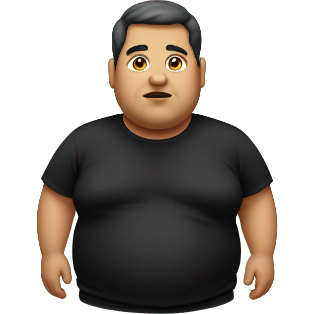 Obese man wearing black tshirt emoji