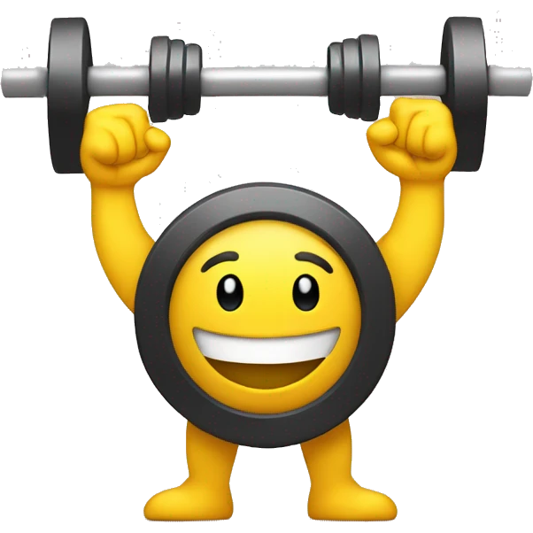 Gym weights smiling with the thumbs up emoji
