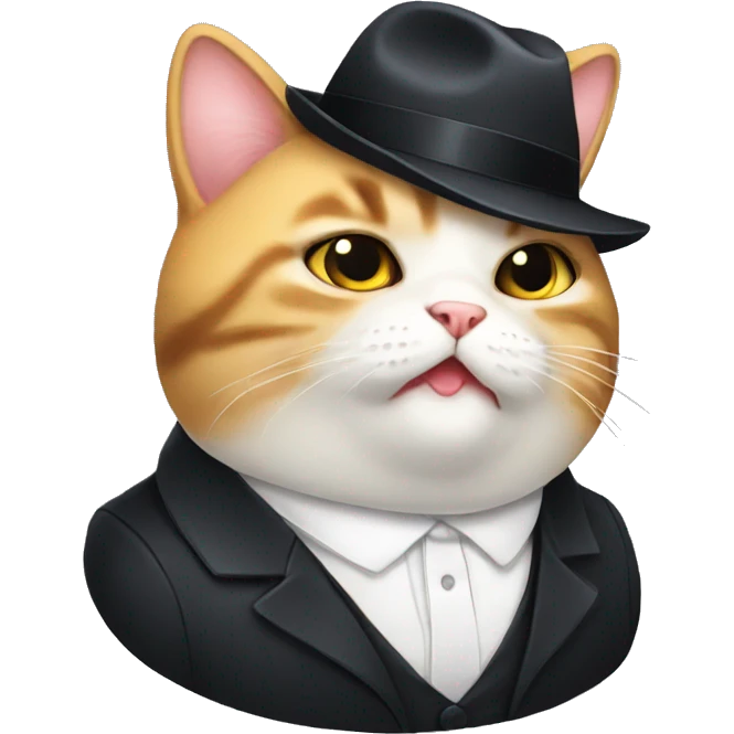 Mafia cute chubby cat emoji