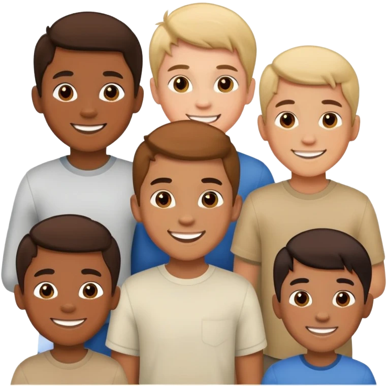 7 boys standing together as a group emoji