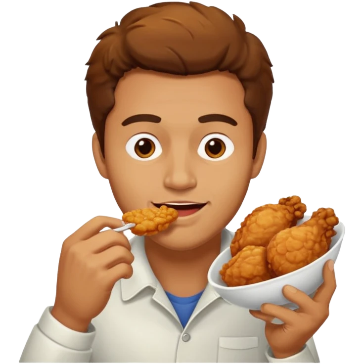 man eating chicken emoji