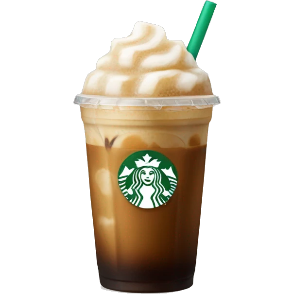 Starbuck ice coffee with ice cubes emoji