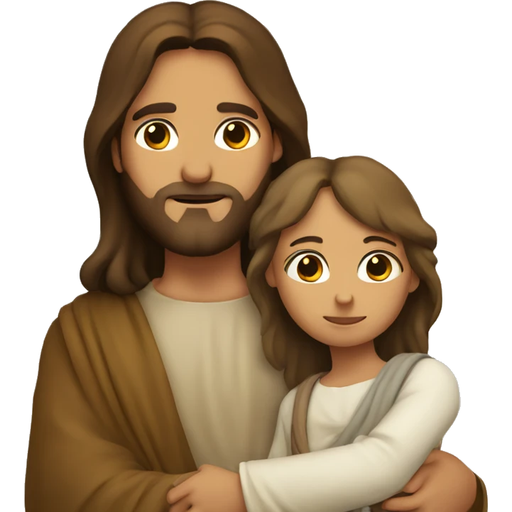 Jesus holding a girl  emoji