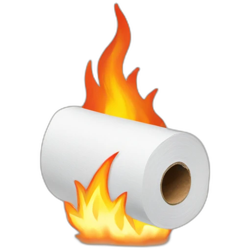 Toilet paper on fire emoji