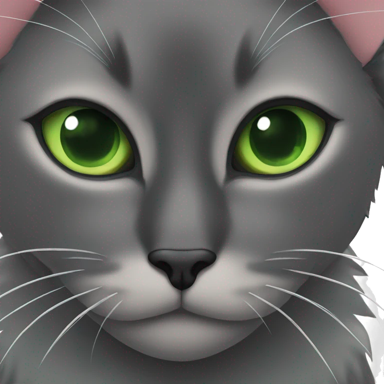 black cat with green eyes sits emoji