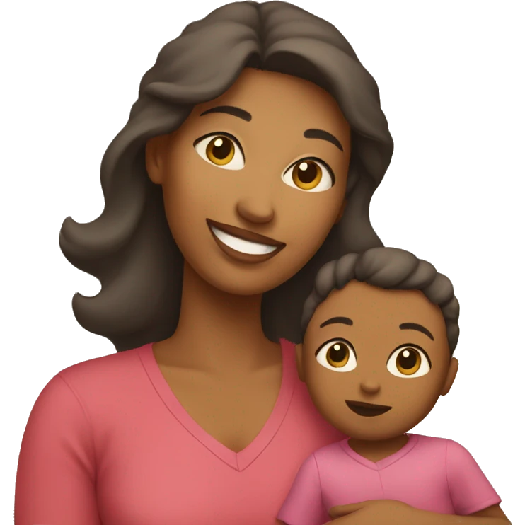 Mom with a baby emoji