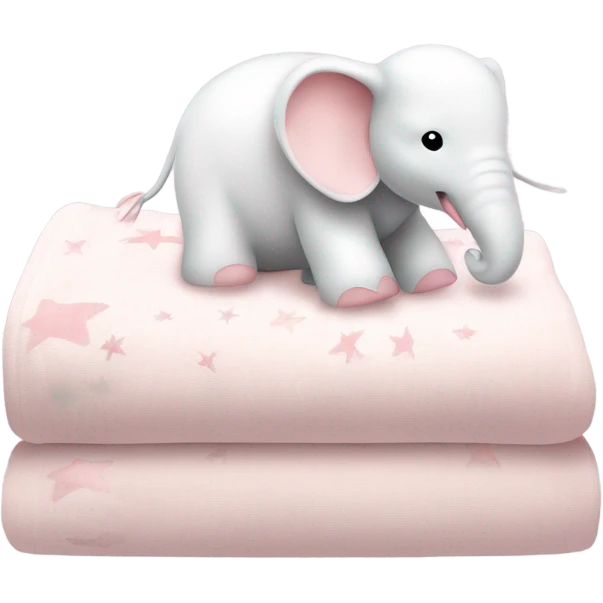 White blanket pale pink elephants and stars emoji