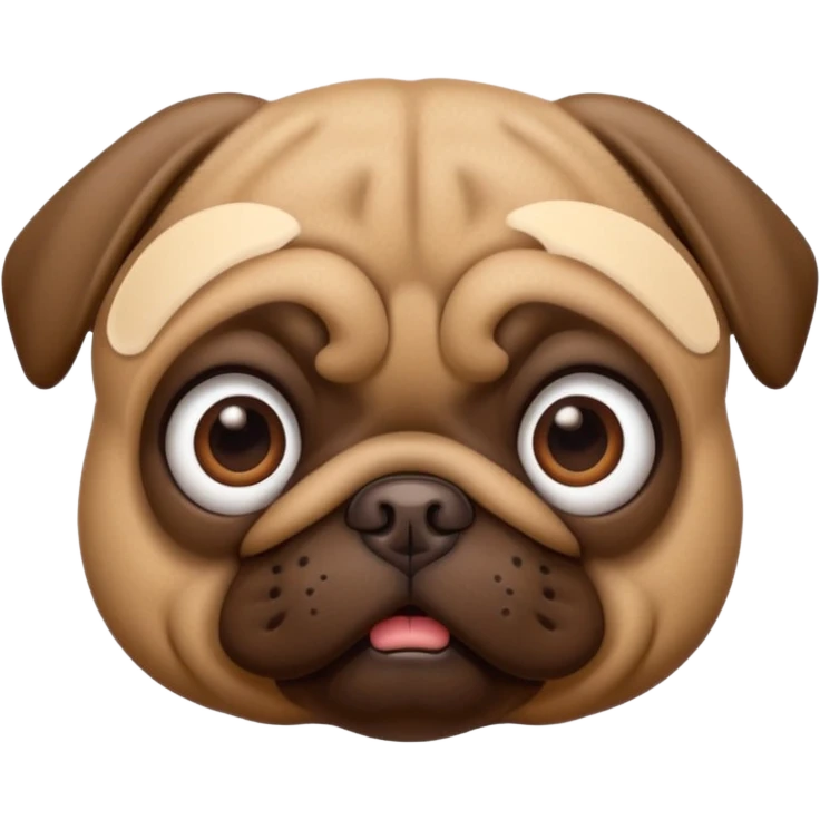 Brown Pug dog I'd like a 3D emoji emoji