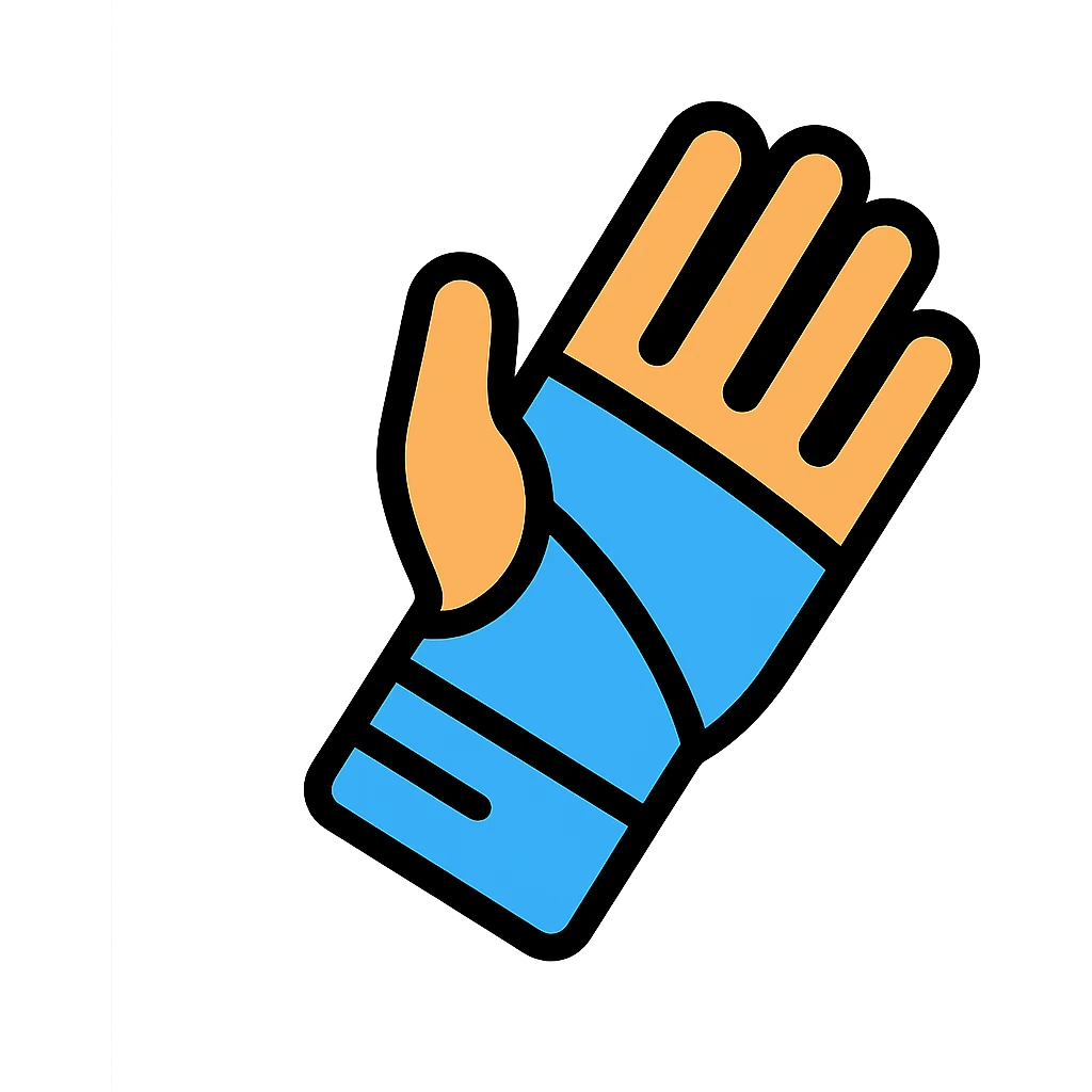 hand in a blue cast icon emoji