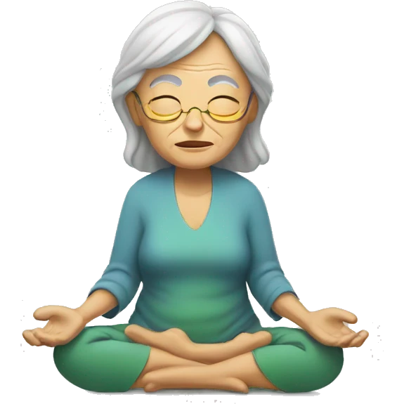 old lady meditating emoji