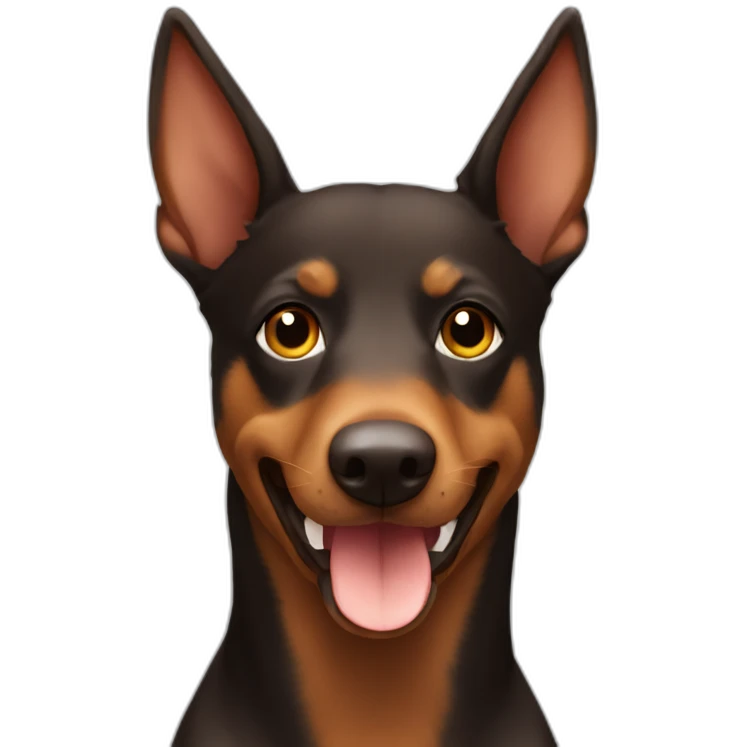 Brown Australian Kelpie face emoji