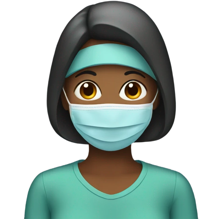 Mother with mask emoji