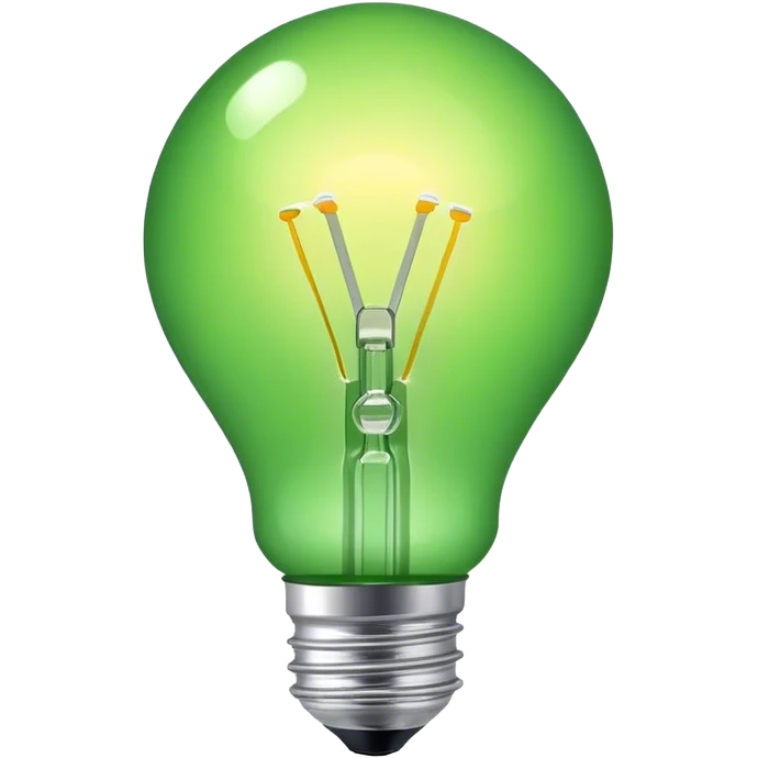 Cinematic Realistic green bulb  emoji