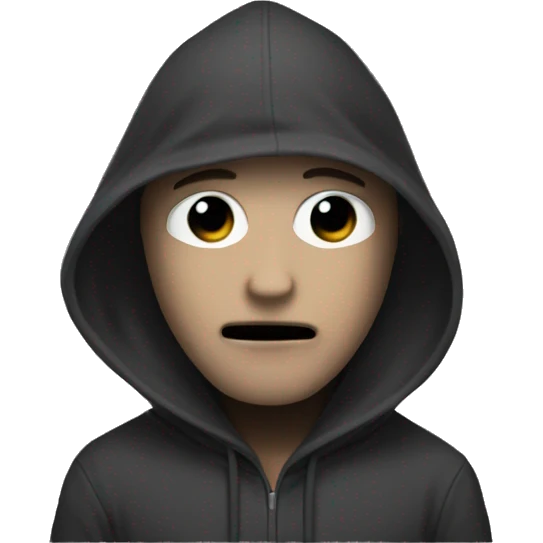 a hoodie man with no face emoji