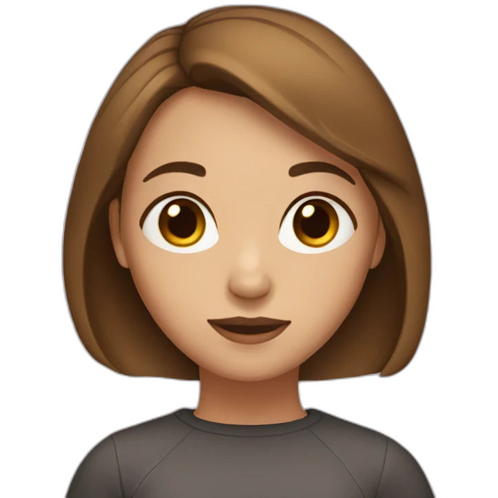girl with a brown-haired bob with brown eyes emoji