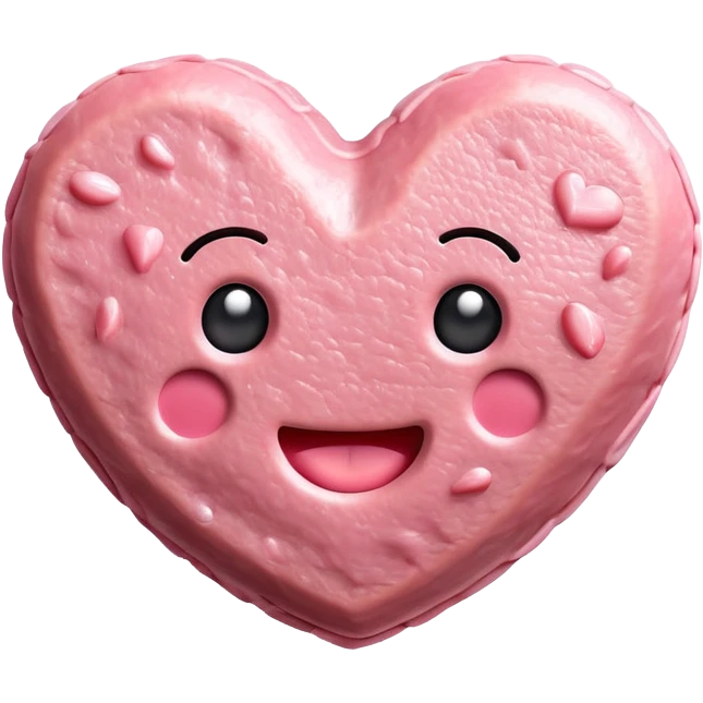 kawaii heart EMOJI made of SPAM MEAT emoji