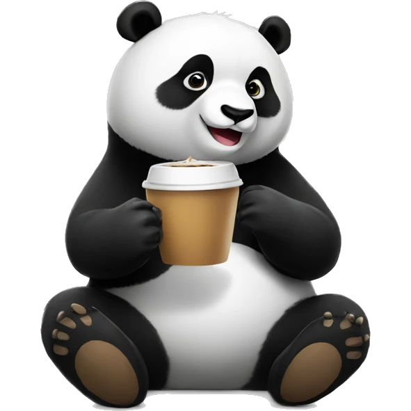 Panda with coffe emoji