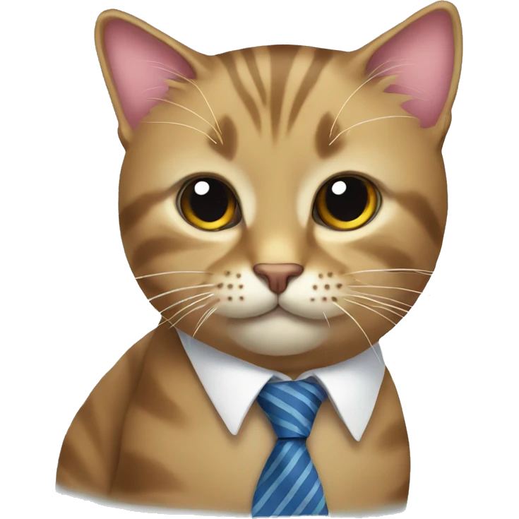 cat with tie emoji