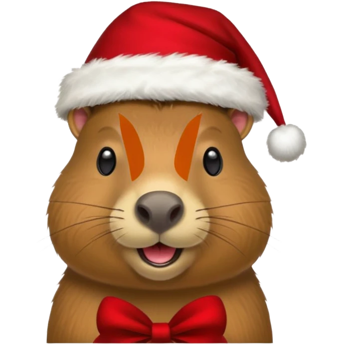 Capybara con gorrito de navidad emoji