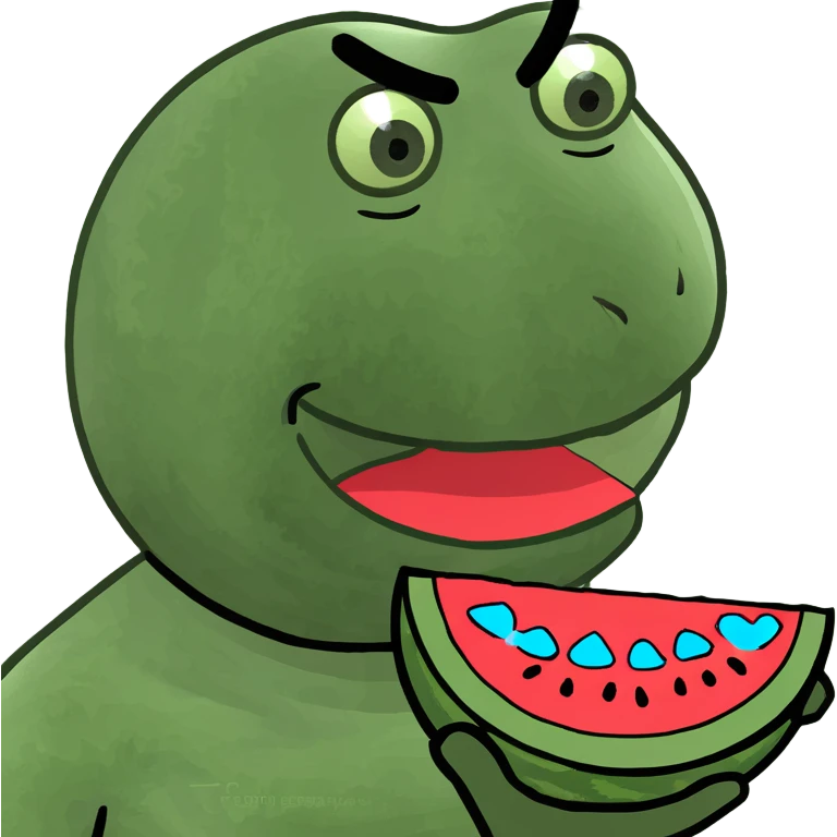 black guy in a feild eating watermelon drinking cool aid emoji