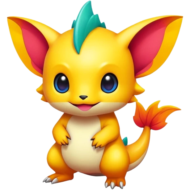 Exotic colorful chibi Fakémon-creature emoji