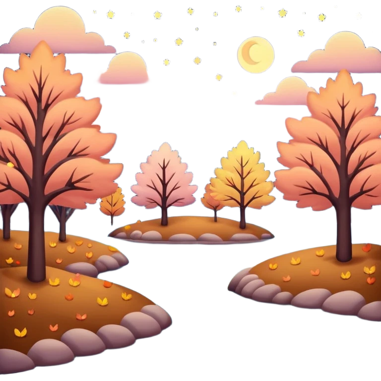 soft pastel autumn night lights emoji