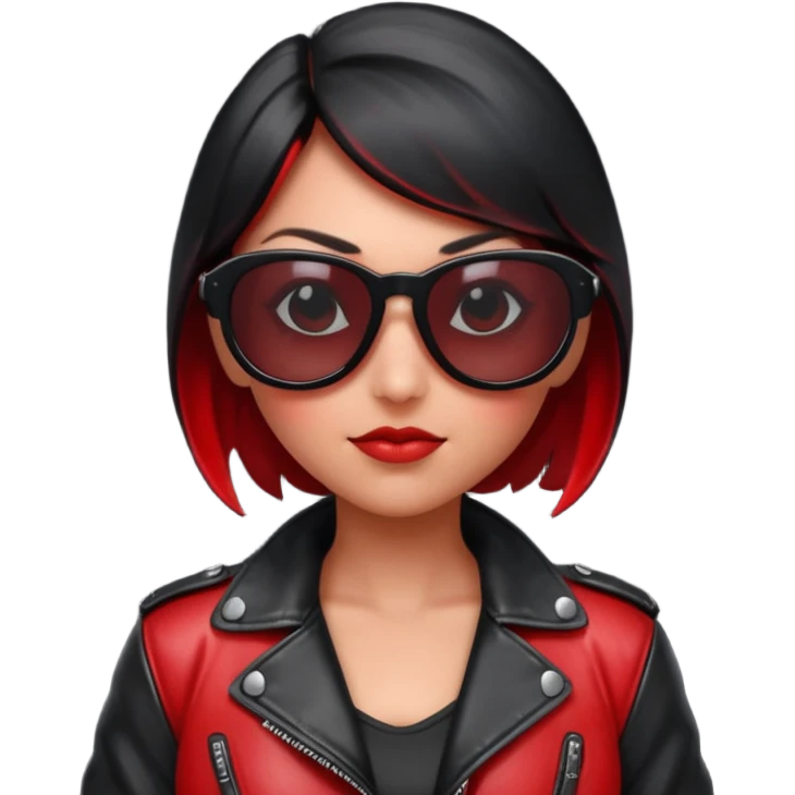 a badass ladybug with sunglasses and a leather jacket emoji