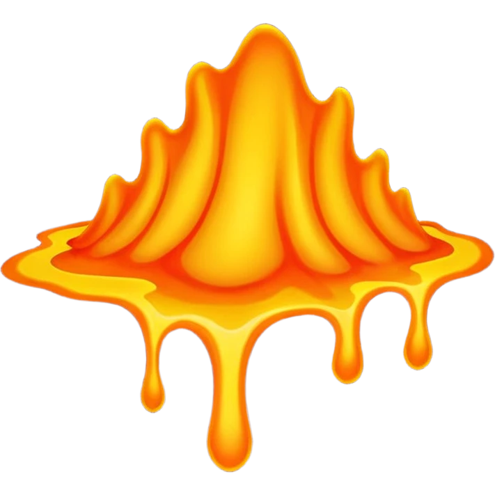 create an emoji of a little lava flow, no face just the lava, no volcano, something like a stain emoji